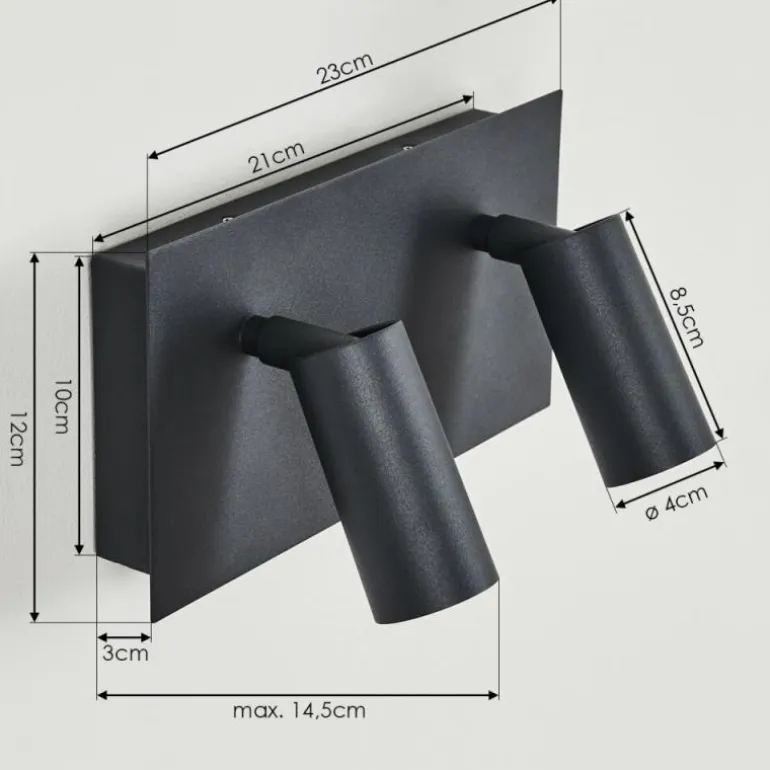 Applique murale d'extérieur Saeter LED Noir, 2 lumières