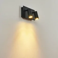 Applique murale d'extérieur Saeter LED Noir, 2 lumières