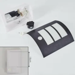 Applique murale d'extérieur Matilau Noir, Blanc, 1 lumière, Détecteur de mouvement