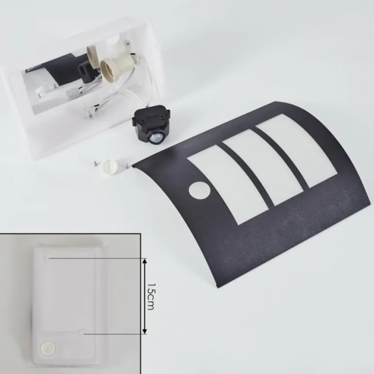 Applique murale d'extérieur Matilau Noir, Blanc, 1 lumière, Détecteur de mouvement