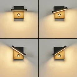 Applique murale d'extérieur Lyckan LED Noir, 1 lumière, Détecteur de mouvement