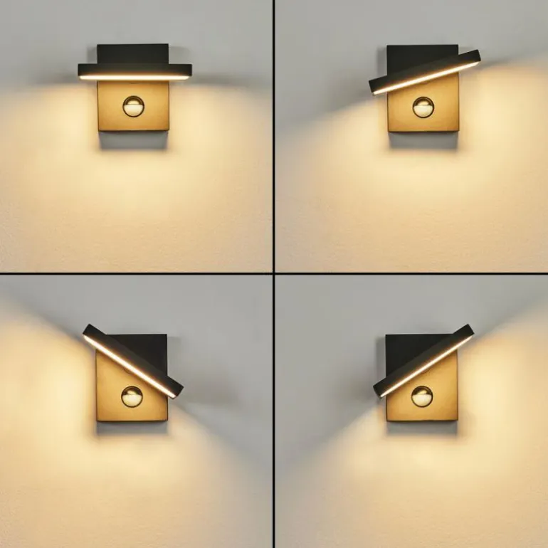 Applique murale d'extérieur Lyckan LED Noir, 1 lumière, Détecteur de mouvement
