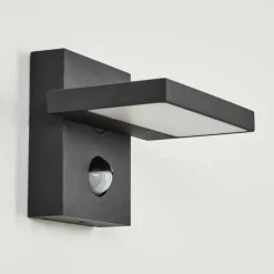 Applique murale d'extérieur Lyckan LED Noir, 1 lumière, Détecteur de mouvement