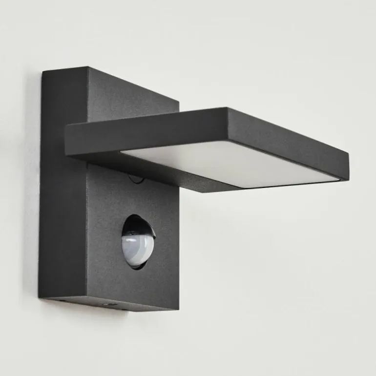 Applique murale d'extérieur Lyckan LED Noir, 1 lumière, Détecteur de mouvement