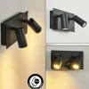 Applique murale d'extérieur Saeter LED Noir, 2 lumières, Détecteur de mouvement