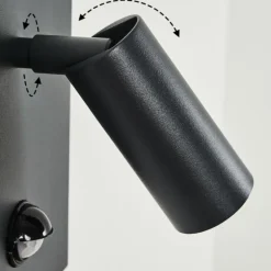Applique murale d'extérieur Saeter LED Noir, 2 lumières, Détecteur de mouvement