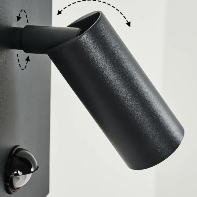 Applique murale d'extérieur Saeter LED Noir, 2 lumières, Détecteur de mouvement