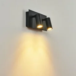 Applique murale d'extérieur Saeter LED Noir, 2 lumières, Détecteur de mouvement