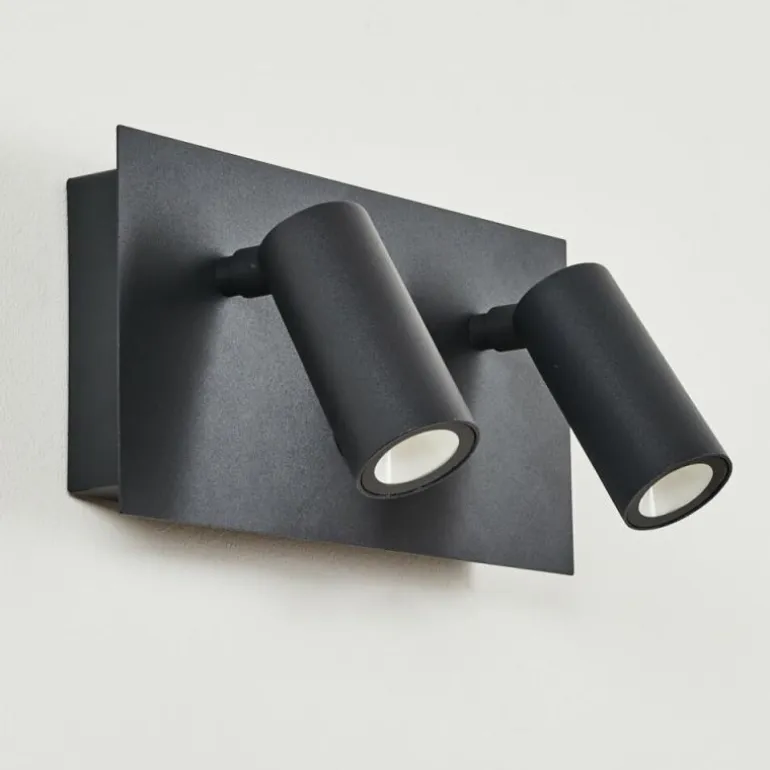 Applique murale d'extérieur Saeter LED Noir, 2 lumières, Détecteur de mouvement