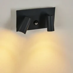 Applique murale d'extérieur Saeter LED Noir, 2 lumières, Détecteur de mouvement