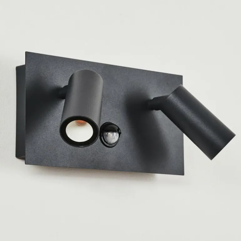 Applique murale d'extérieur Saeter LED Noir, 2 lumières, Détecteur de mouvement