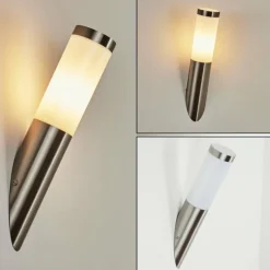 Applique murale d'extérieur Sessa Nickel mat, 1 lumière