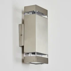 Applique murale d'extérieur Edevik Nickel mat, 2 lumières