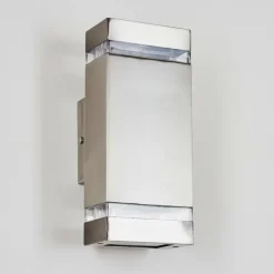 Applique murale d'extérieur Edevik Nickel mat, 2 lumières