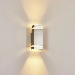 Applique murale d'extérieur Edevik Nickel mat, 2 lumières