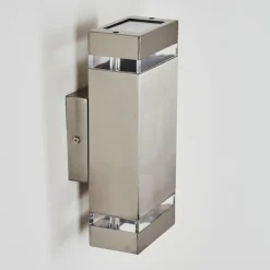 Applique murale d'extérieur Edevik Nickel mat, 2 lumières
