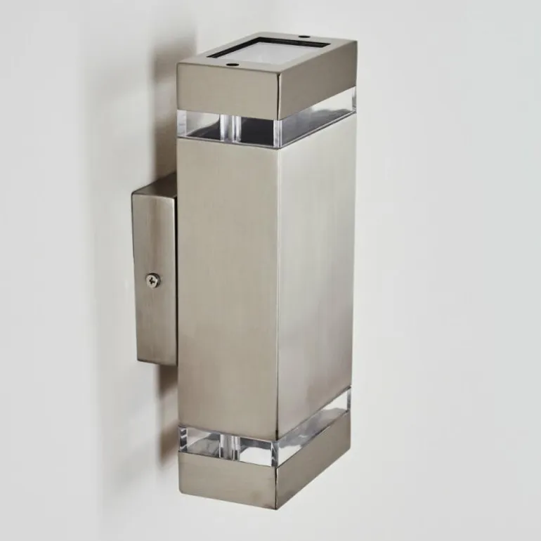 Applique murale d'extérieur Edevik Nickel mat, 2 lumières