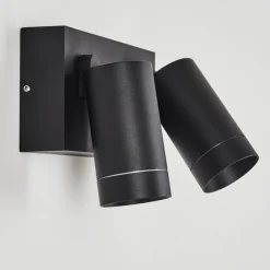 Applique murale d'extérieur Hakamken Noir, 2 lumières, Détecteur de mouvement