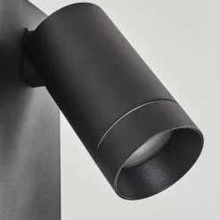 Applique murale d'extérieur Hakamken Noir, 2 lumières, Détecteur de mouvement