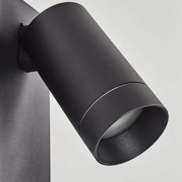 Applique murale d'extérieur Hakamken Noir, 2 lumières, Détecteur de mouvement