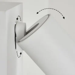 Applique murale d'extérieur Hakamken Blanc, 1 lumière, Détecteur de mouvement