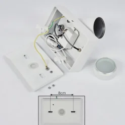 Applique murale d'extérieur Hakamken Blanc, 1 lumière, Détecteur de mouvement