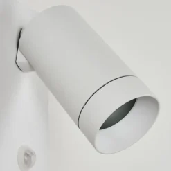 Applique murale d'extérieur Hakamken Blanc, 1 lumière, Détecteur de mouvement