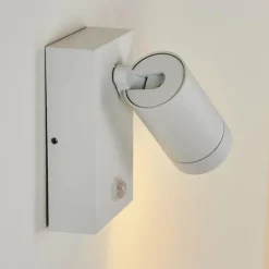 Applique murale d'extérieur Hakamken Blanc, 1 lumière, Détecteur de mouvement
