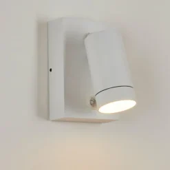 Applique murale d'extérieur Hakamken Blanc, 1 lumière, Détecteur de mouvement