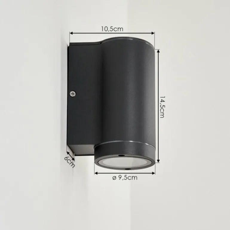 Applique murale d'extérieur Cebuentos Anthracite, 1 lumière