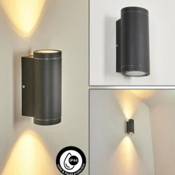 Applique murale d'extérieur Cebuentos Anthracite, 2 lumières