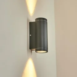 Applique murale d'extérieur Cebuentos Anthracite, 2 lumières