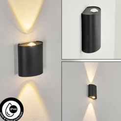 Applique murale d'extérieur Oiba LED Gris, 1 lumière
