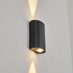 Applique murale d'extérieur Oiba LED Gris, 1 lumière