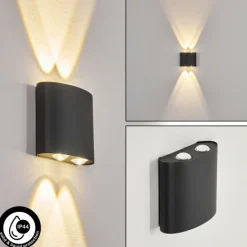 Applique murale d'extérieur Oiba LED Gris, 1 lumière