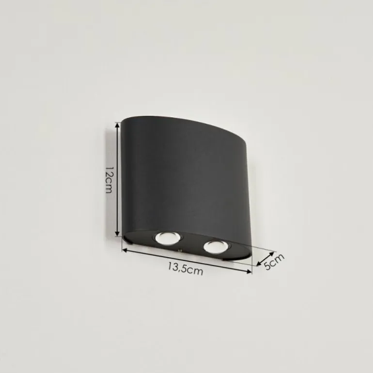 Applique murale d'extérieur Oiba LED Gris, 1 lumière