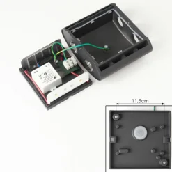 Applique murale d'extérieur Oiba LED Gris, 1 lumière