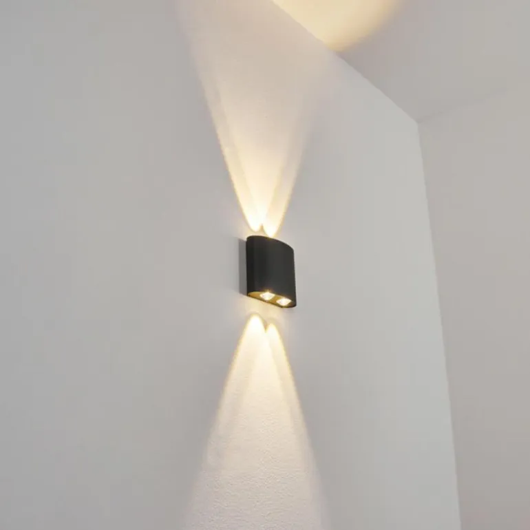 Applique murale d'extérieur Oiba LED Gris, 1 lumière