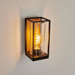 Applique murale d'extérieur Palanga Brun, Couleur bois, Noir, 1 lumière