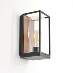 Applique murale d'extérieur Palanga Brun, Couleur bois, Noir, 1 lumière