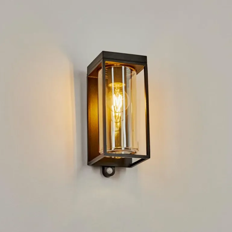 Applique murale d'extérieur Palanga LED Noir, 1 lumière, Détecteur de mouvement