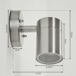 Applique murale d'extérieur Corneda Acier inoxydable, 1 lumière