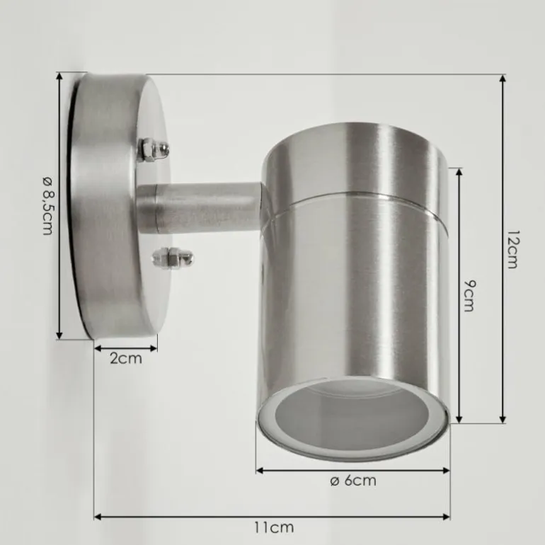Applique murale d'extérieur Corneda Acier inoxydable, 1 lumière