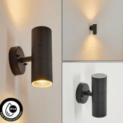 Applique murale d'extérieur Koila Noir, 2 lumières