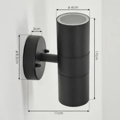 Applique murale d'extérieur Koila Noir, 2 lumières