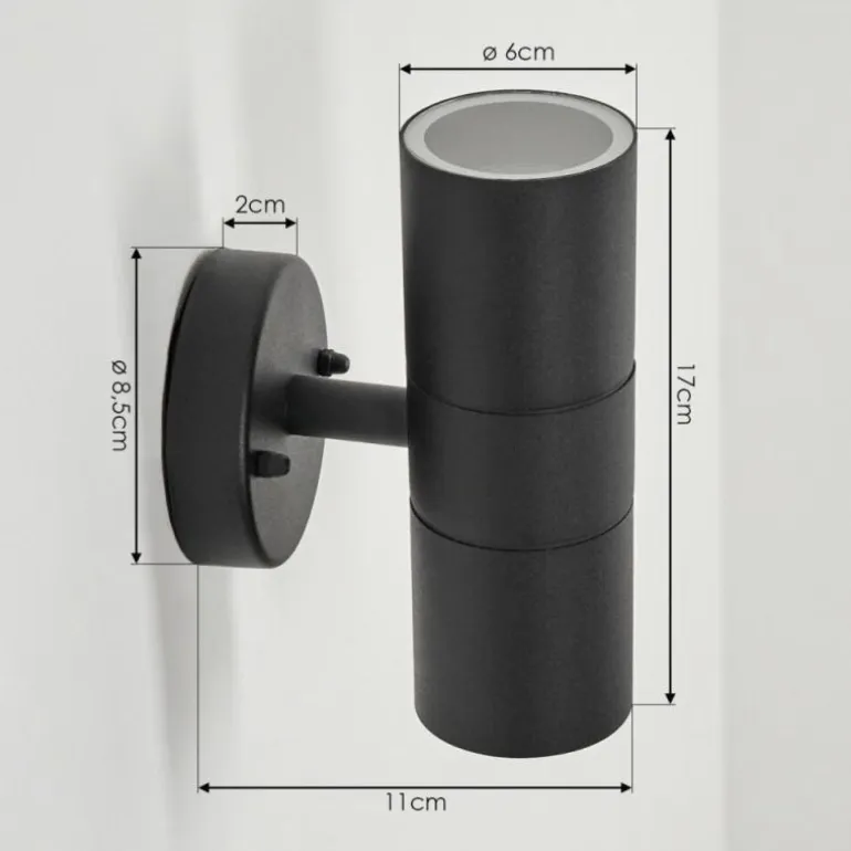Applique murale d'extérieur Koila Noir, 2 lumières