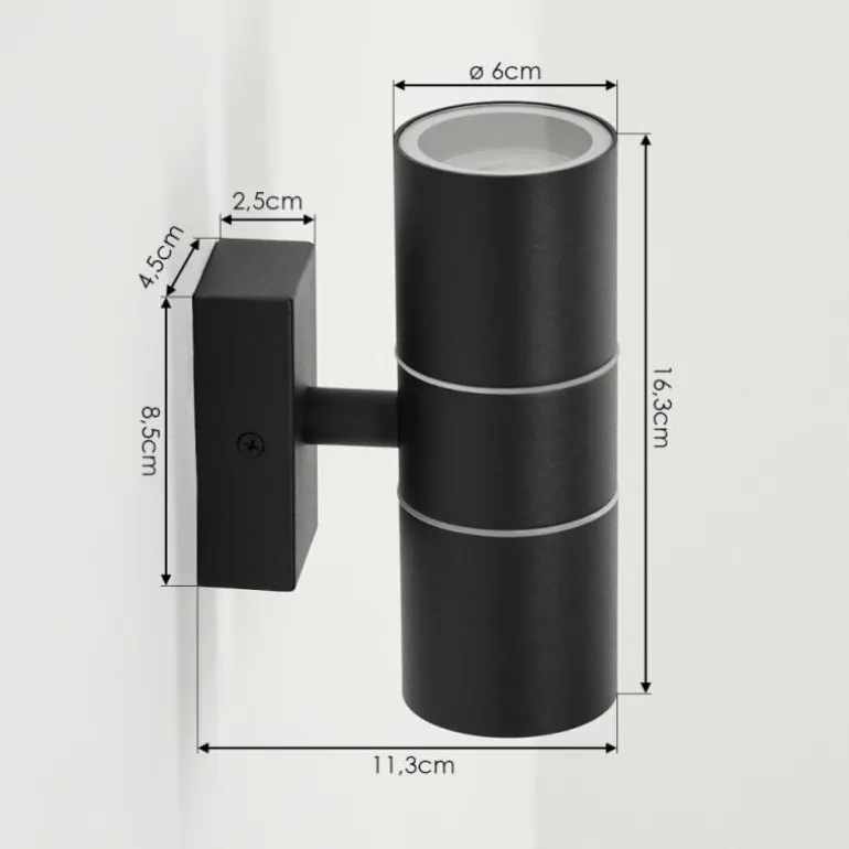 Applique murale d'extérieur Simola Anthracite, 2 lumières