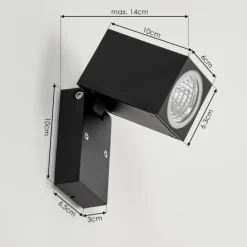 Applique murale d'extérieur Holiseva LED Noir, 1 lumière