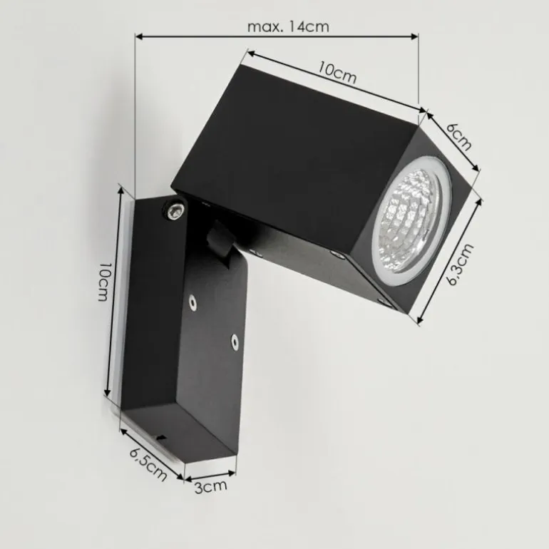 Applique murale d'extérieur Holiseva LED Noir, 1 lumière