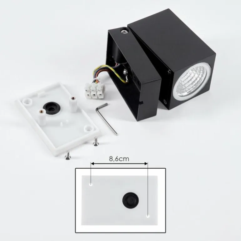 Applique murale d'extérieur Holiseva LED Noir, 1 lumière